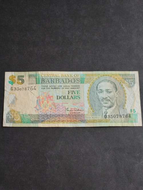 Barbados 5 Dollars - as per photograph