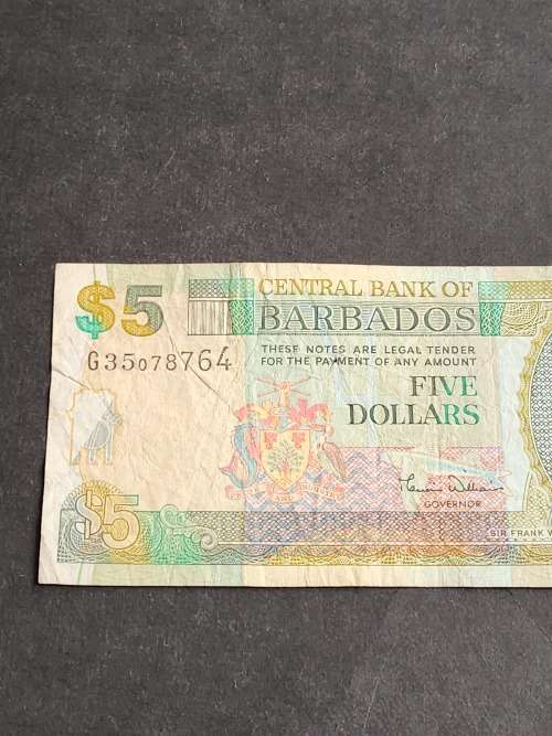 Barbados 5 Dollars - as per photograph
