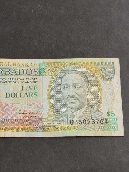 Barbados 5 Dollars - as per photograph