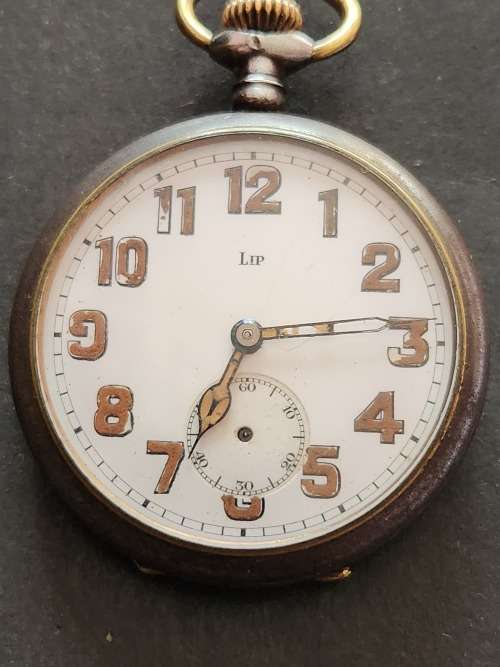 Vintage Lip Pocket Watch (not working) has original glass - as per photograph