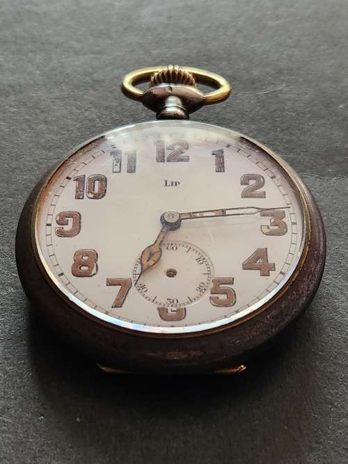 Vintage Lip Pocket Watch (not working) has original glass - as per photograph