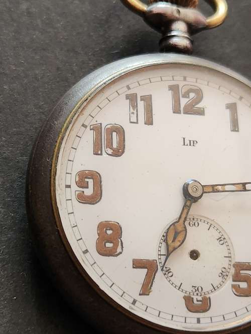 Vintage Lip Pocket Watch (not working) has original glass - as per photograph