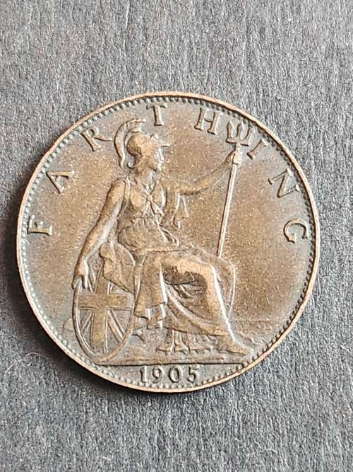 UK Farthing 1905 (nice condition) - as per photograph