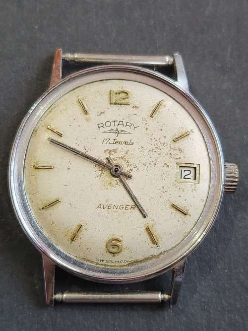 Vintage Men`s Rotary 17 Jewels Avenger Mechanical Wrist Watch (not working) - as per photograph