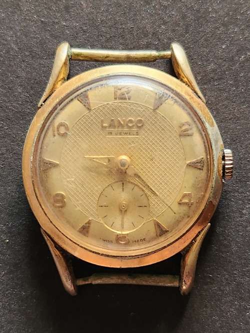 Vintage Men`s Lanco 17 Jewels Mechanical Wrist Watch (not working) - as per photograph