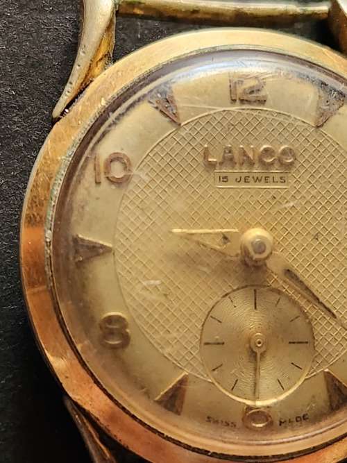 Vintage Men`s Lanco 17 Jewels Mechanical Wrist Watch (not working) - as per photograph