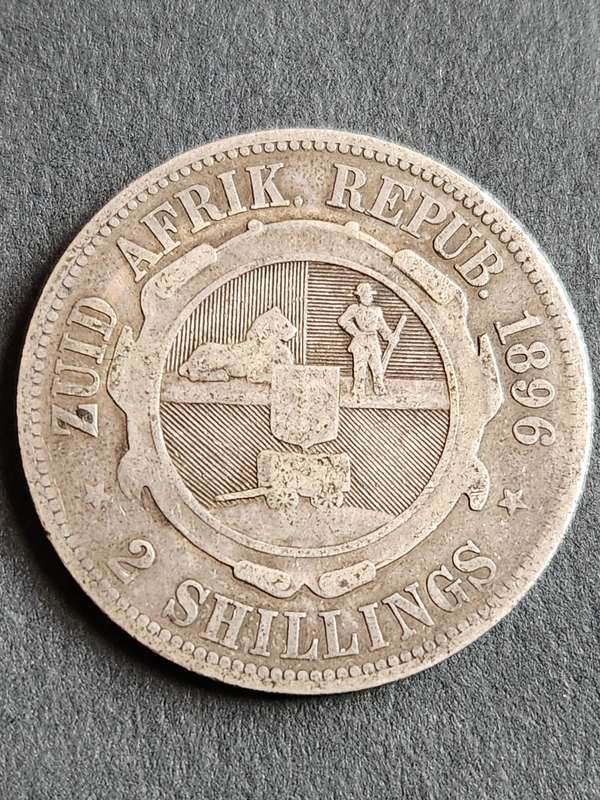 Zar 2 Shillings 1896 Silver - as per photograph