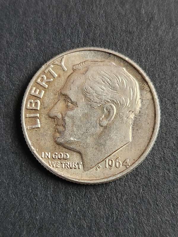Roosevelt Dime 1964 Silver- as per photograph