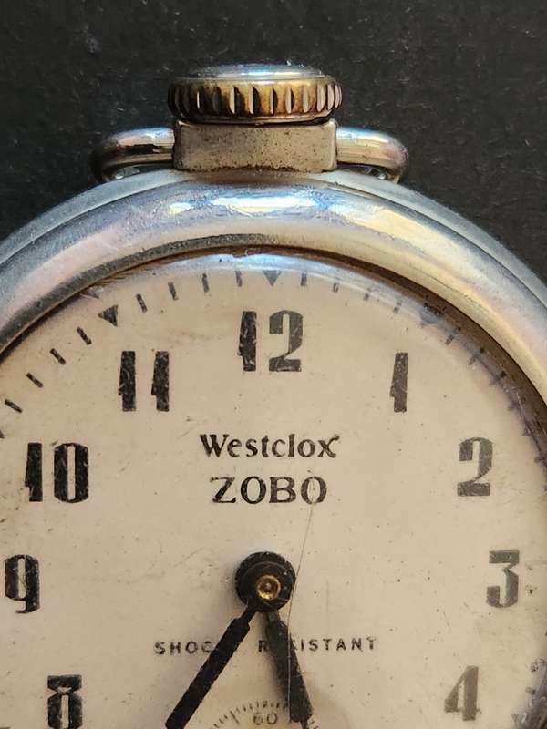 Westclox ZOBO Shock Resistant Pocket Watch (runs and stops) - as per photograph