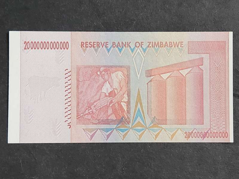 Reserve Bank of Zimbabwe 20 Trillion Dollars Harare 2008 AA series BU - as per photograph