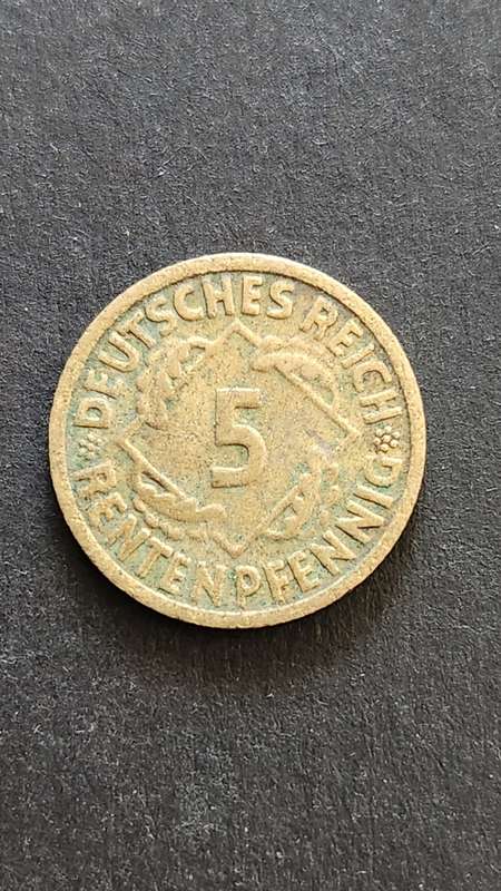 Deutsches Reich 5 Pfennig 1924 - as per photograph
