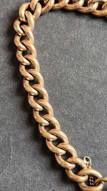 18ct Rolled Gold Lock and Bracelet 24.8g - as per photograph