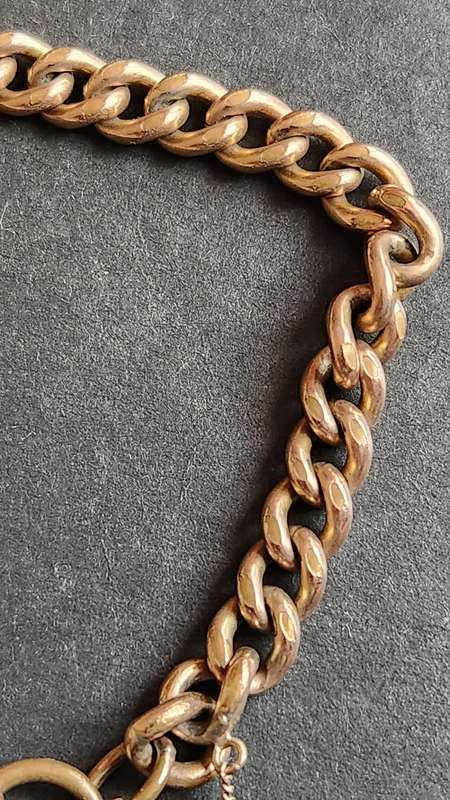 18ct Rolled Gold Lock and Bracelet 24.8g - as per photograph