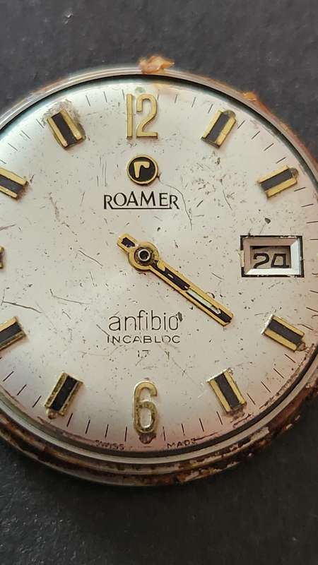 Vintage Roamer Anfibio Inca Block 17 Jewels Watch Movement - as per photograph