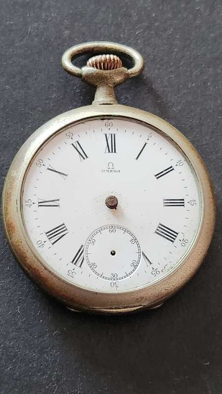 Vintage Omega Pocket Watch (not working) Missing glass and hands - as per photograph