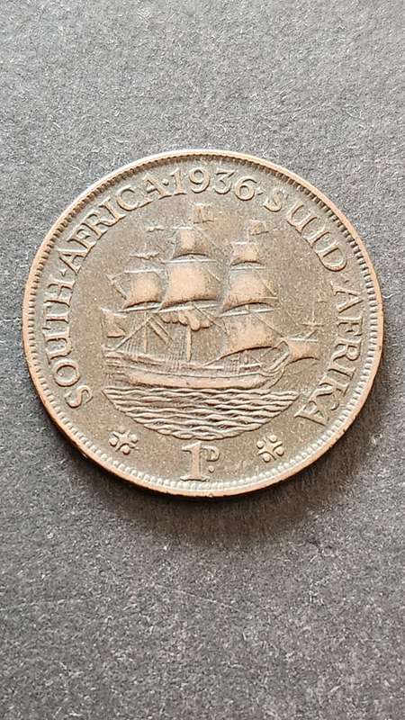 Union One Penny 1936 - as per photograph