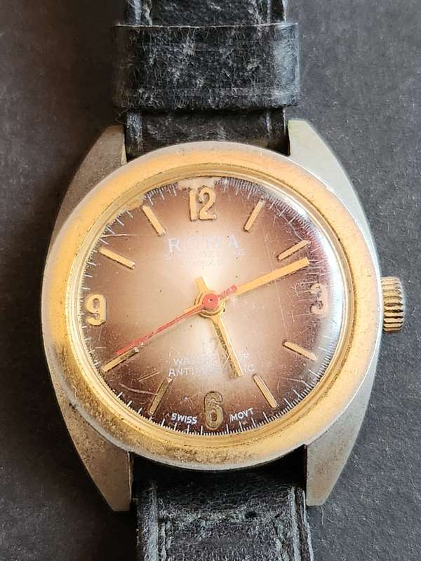 Vintage Roma SuperDeluxe Jewelled Water Resistant Antimagnetic Swiss Movement Men`s Mechanical Watch