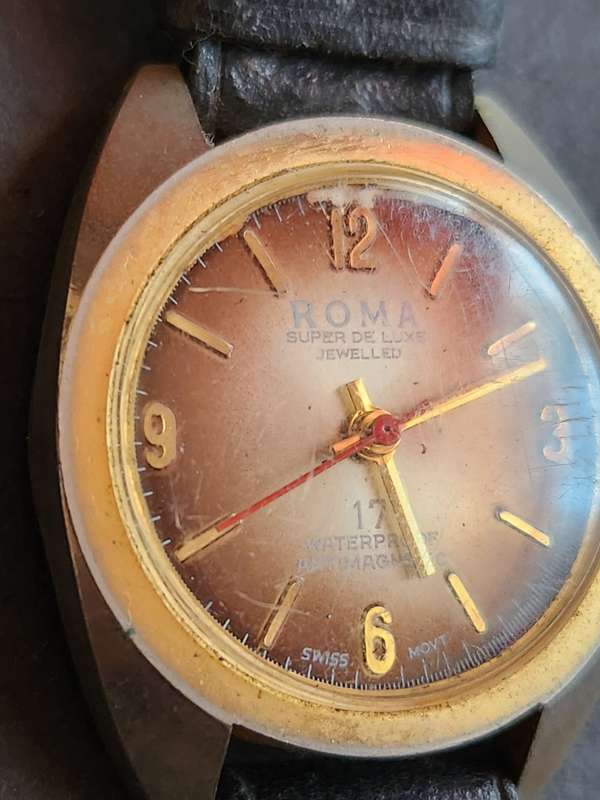 Vintage Roma SuperDeluxe Jewelled Water Resistant Antimagnetic Swiss Movement Men`s Mechanical Watch