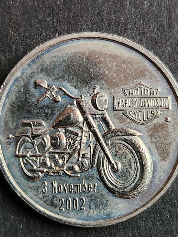 SA Mint Coin World Token Motor Harley Davidson Cycles 3 November 2002 - as per photograph