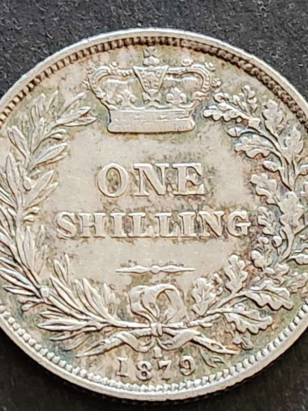 Queen Victoria One Shilling 1879 with die number 1 - VF+ (extremely rare coin) - as per photograph