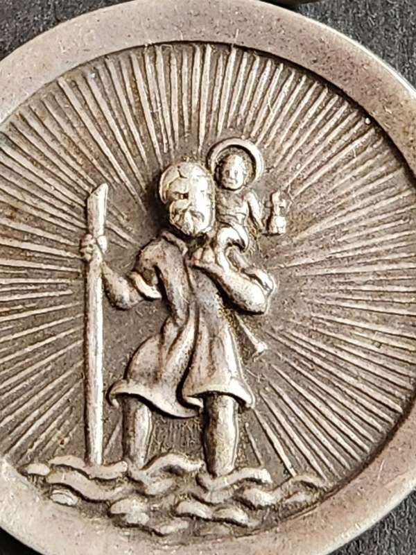 Sterling Silver Saint Christopher Pendant 8.4 grams - as per photograph