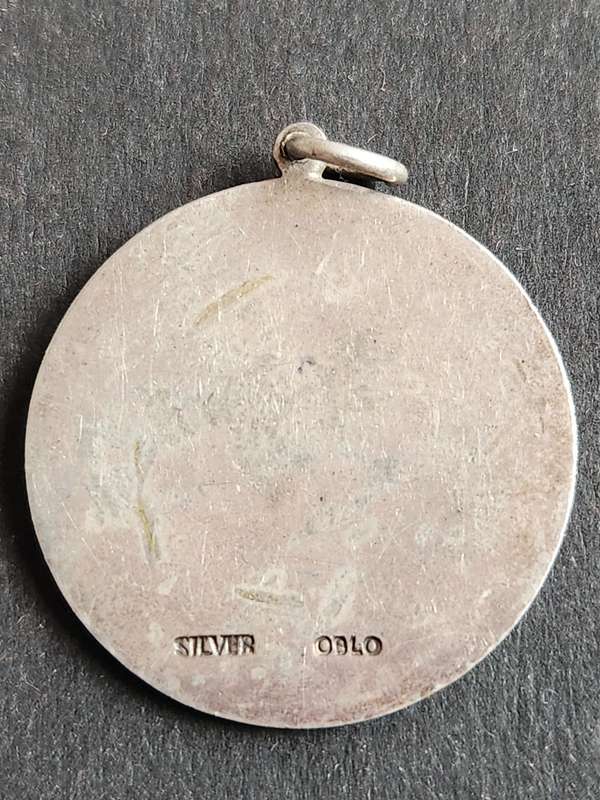 Sterling Silver Saint Christopher Pendant 8.4 grams - as per photograph