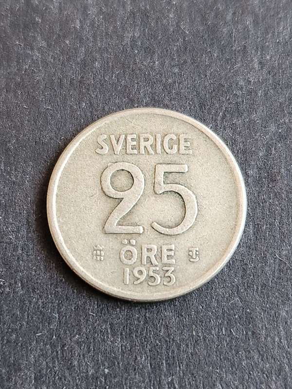 Sweden 25 Ore 1953 - as per photograph
