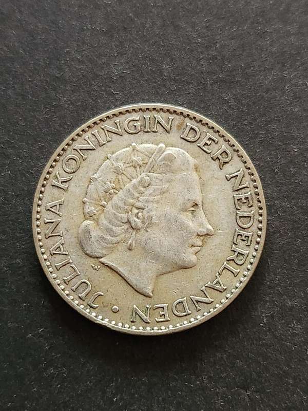 Nederlands One Gulden 1955  .720 Silver - as per photograph