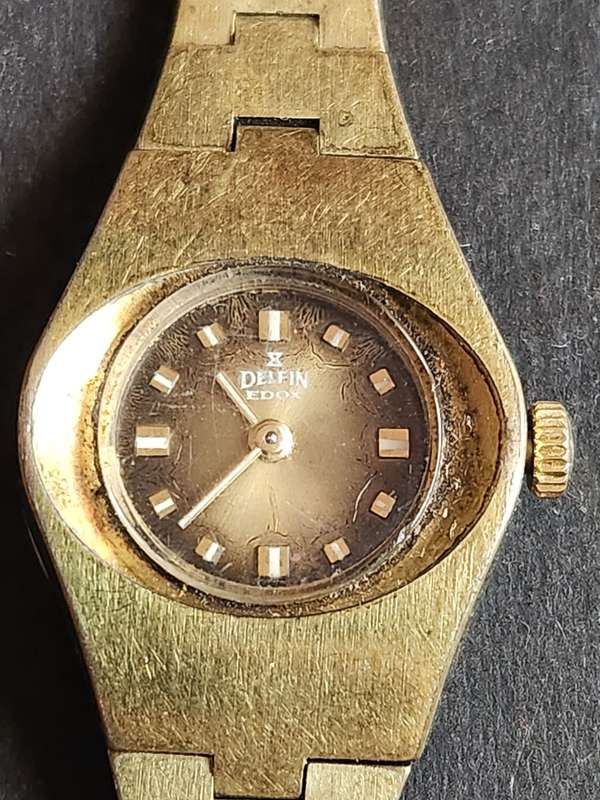 Vintage Ladies Delfin Edox Swiss made Mechanical Wrist Watch (not working) nice condition