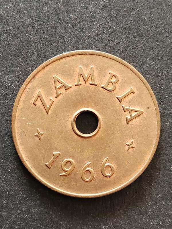 Zambia One Penny 1966 - as per photograph
