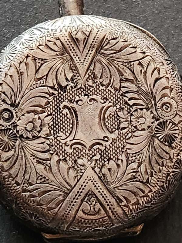 Silver Pocket Watch Stamp .935 - (missing winder , enamel dial) not working- as per photograph