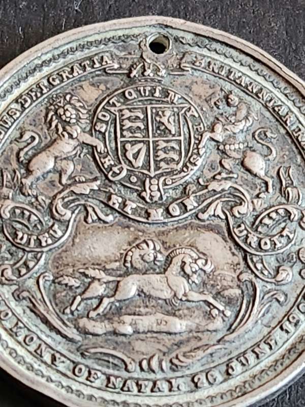 Natal 1902 Silver Coronation of King Edward VIII Medal - missing ring/ribbon - as per photograph