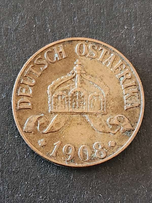 Deutsch Ostafrika One Heller 1908J - as per photograph