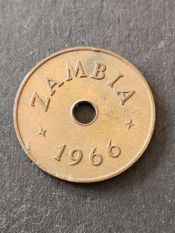 Zambia One Penny 1966 - as per photograph