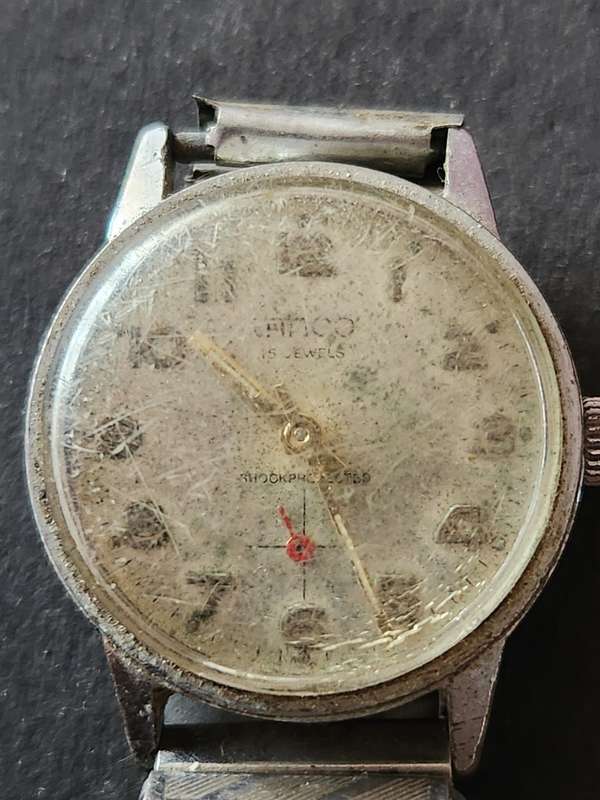 Vintage Men`s Lanco 15 Jewels Shock Proof Wrist Watch (not working)
