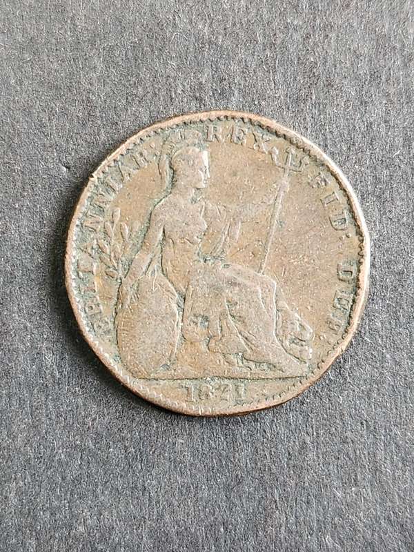 UK George IIII Farthing 1821 - as per photograph