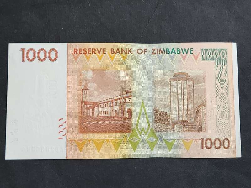 Reserve Bank of Zimbabwe 1000 Dollars Harare 2007 UNC (excellent condition) - as per photograph
