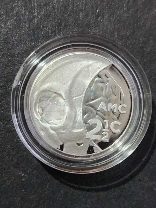 SA Mint 2018 2 1/2c Sterling Silver Tickey Proof Durban Privy Mint Mark no. 186 (1.414g)