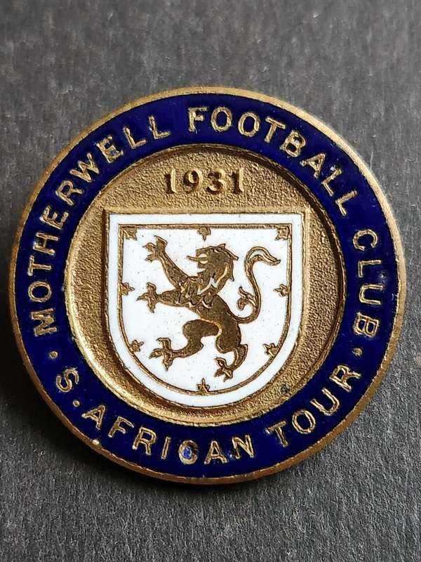 Motherwell Football Club SA Tour 1931 Enamel Pin Badge - as per photograph