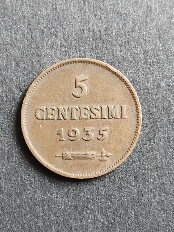San Marino 5 Centesimi 1935 - as per photograph