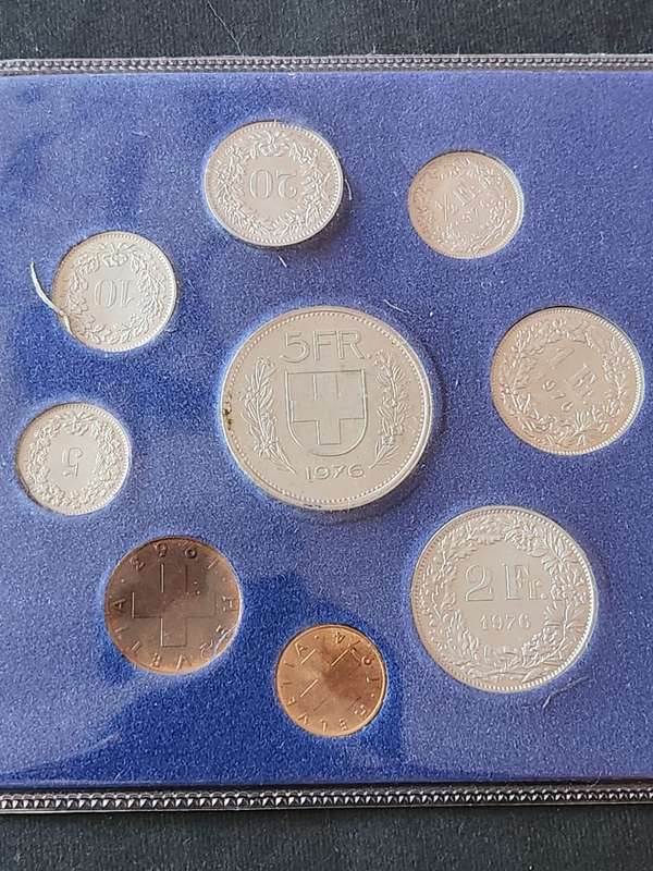 Swiss Coin Set 1976 - as per photograph