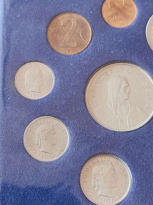 Swiss Coin Set 1976 - as per photograph
