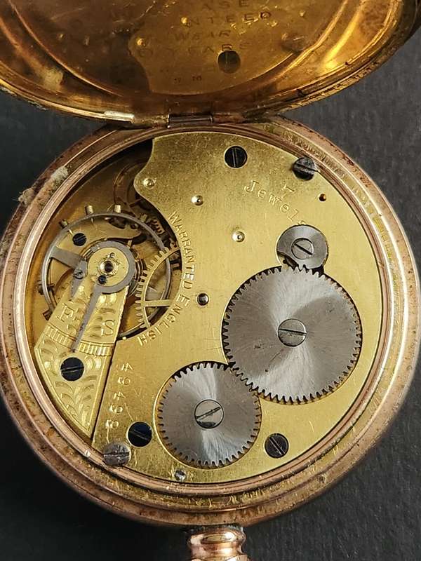 Vintage Gold Plated Star Pocket Watch case no. 103624, movement no. 49499 (not working)