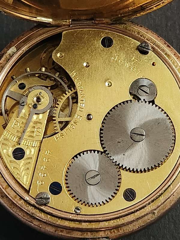 Vintage Gold Plated Star Pocket Watch case no. 103624, movement no. 49499 (not working)