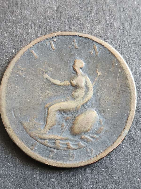 UK 1/2 Penny George III 1799 - as per photograph