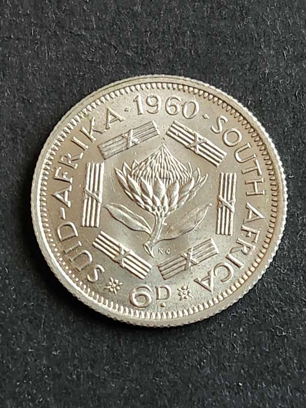 Union Sixpence 1960 UNC - as per photograph