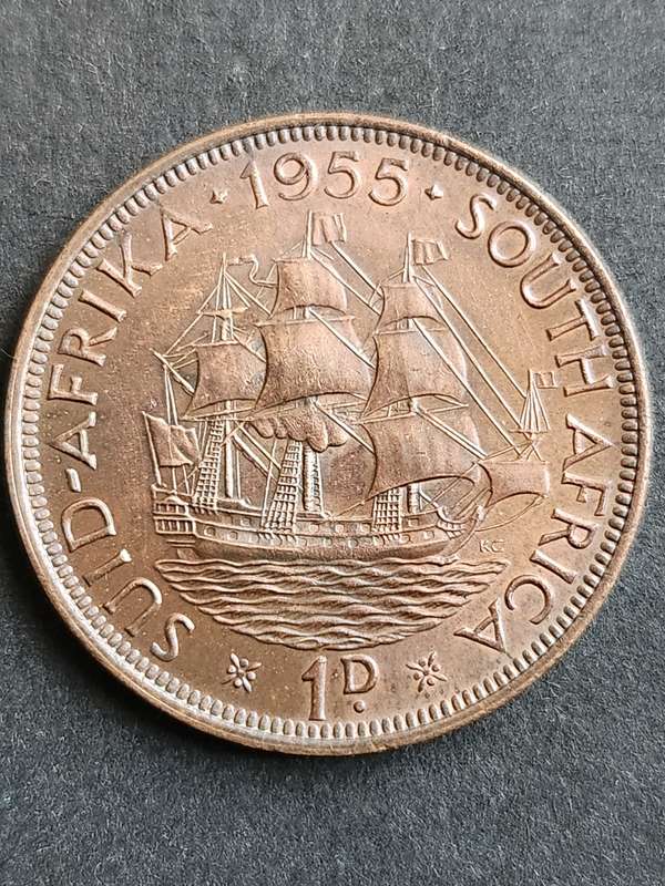 Union Penny 1955 EF+/UNC- as per photograph