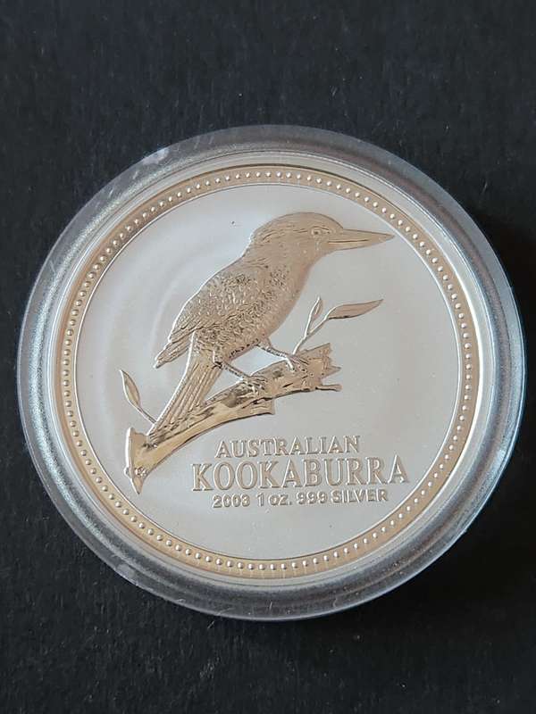 Australia Kookaburra 1 Dollar 1oz  .999 Silver 2003 Proof - as per photograph