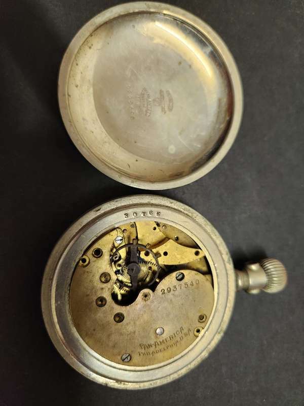 Vintage Pan American Philadelphia USA Pocket Watch (not working) for spares(screw back) original gl