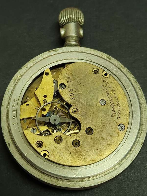 Vintage Pan American Philadelphia USA Pocket Watch (not working) for spares(screw back) original gl